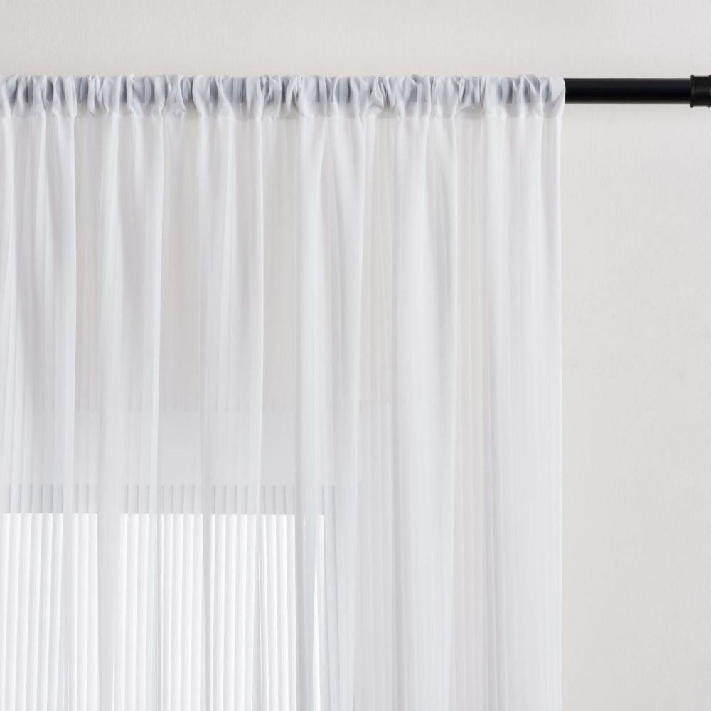 Kerry Striped White Sheer Curtains