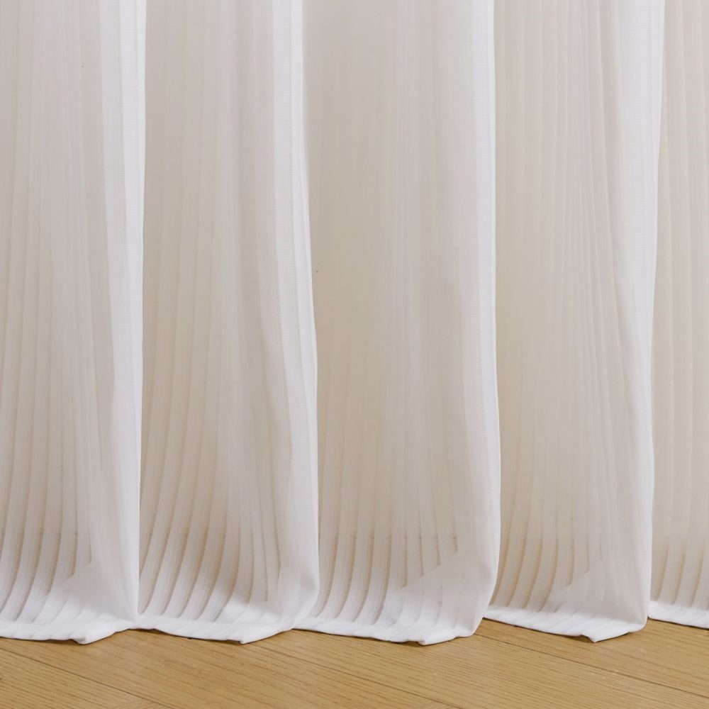 Kerry Striped White Sheer Curtains