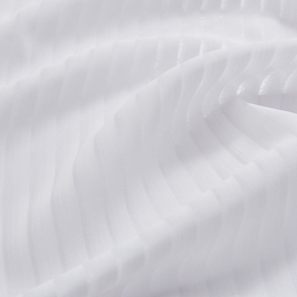 Kerry Striped White Sheer Curtains