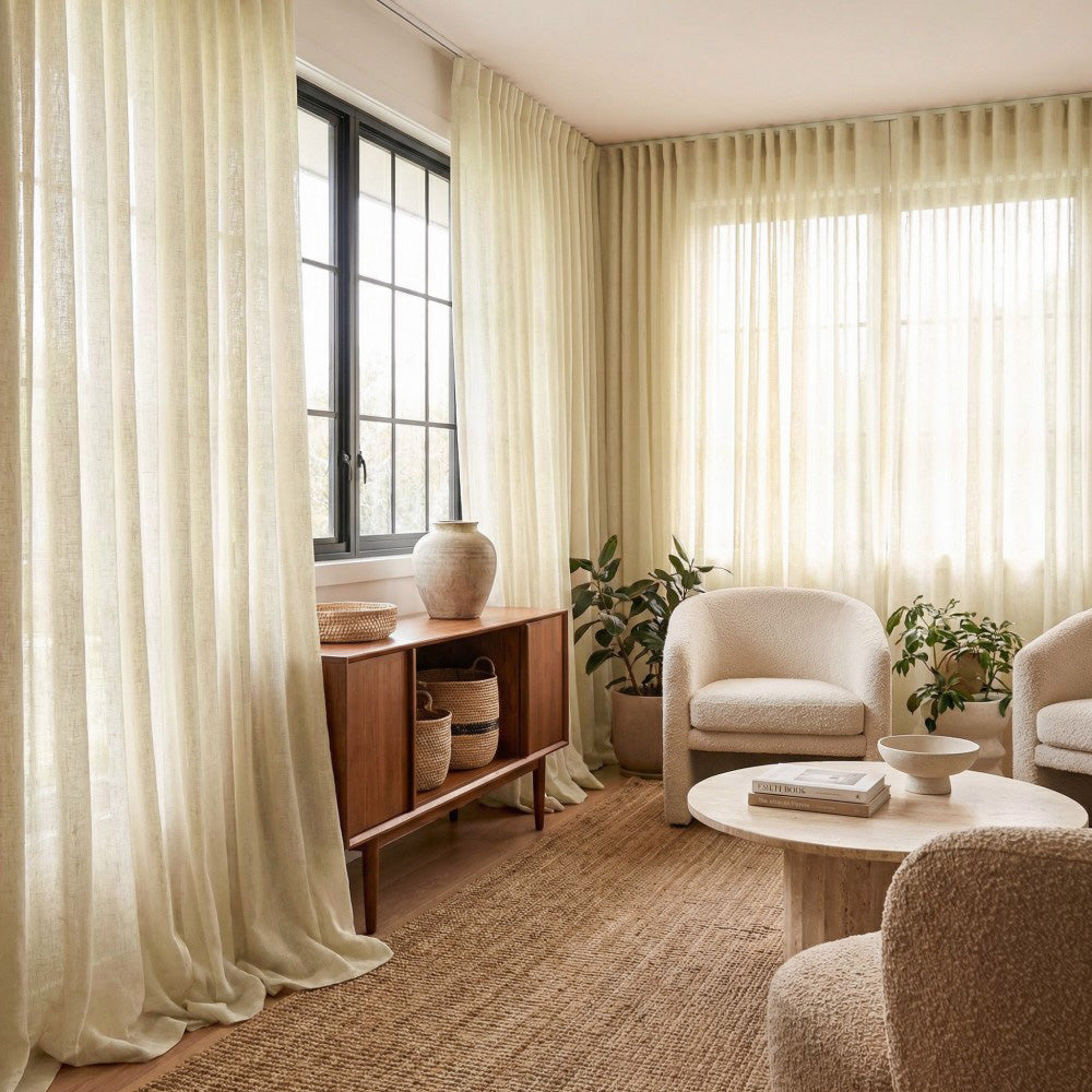 Kodi Light Filtering Linen Sheer Curtains