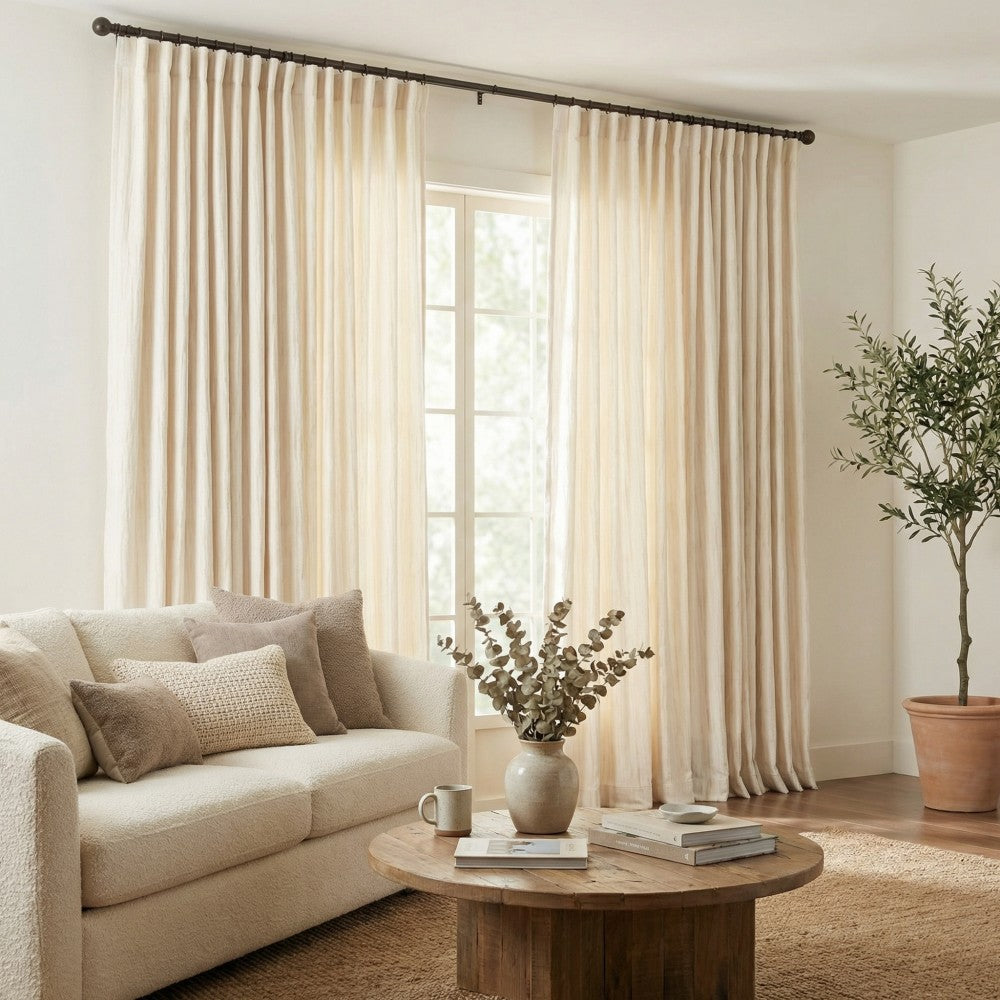 Lacey Cashmere-Like Wood Grain Textured Curtains