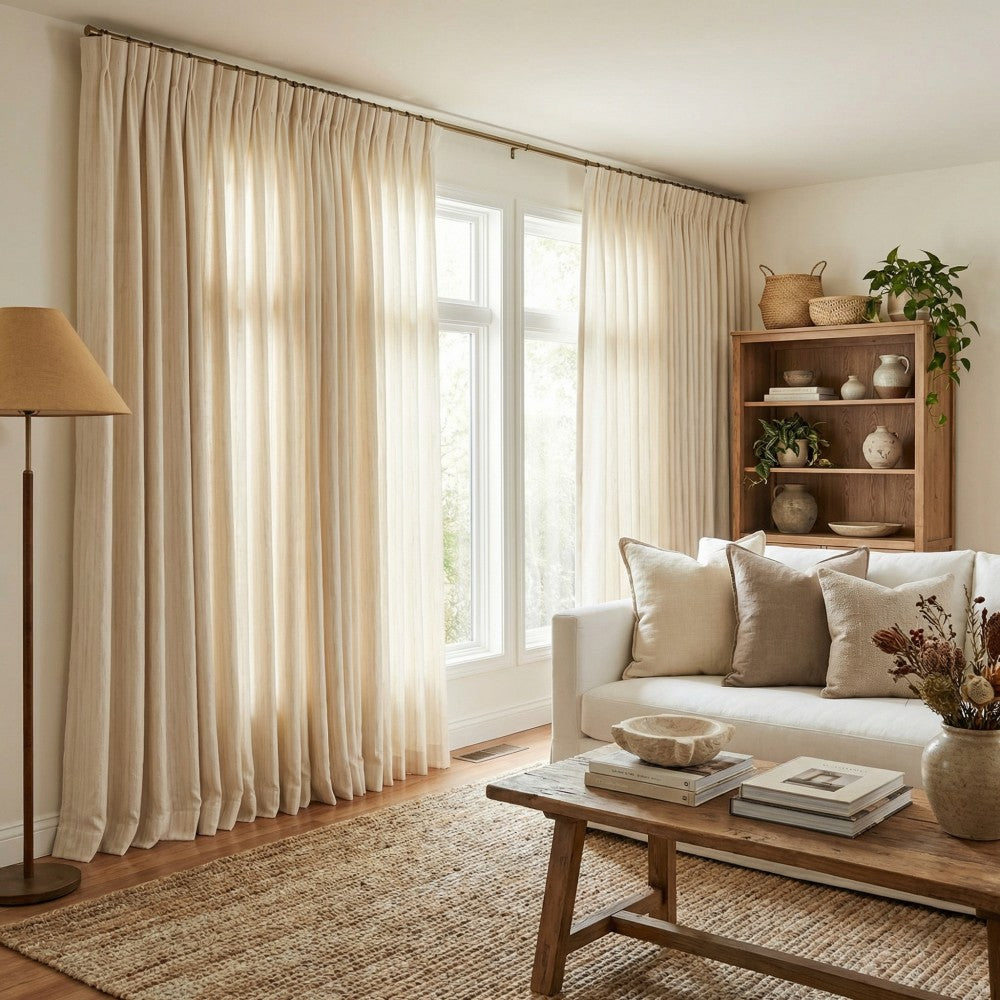 Lacey Cashmere-Like Wood Grain Textured Curtains