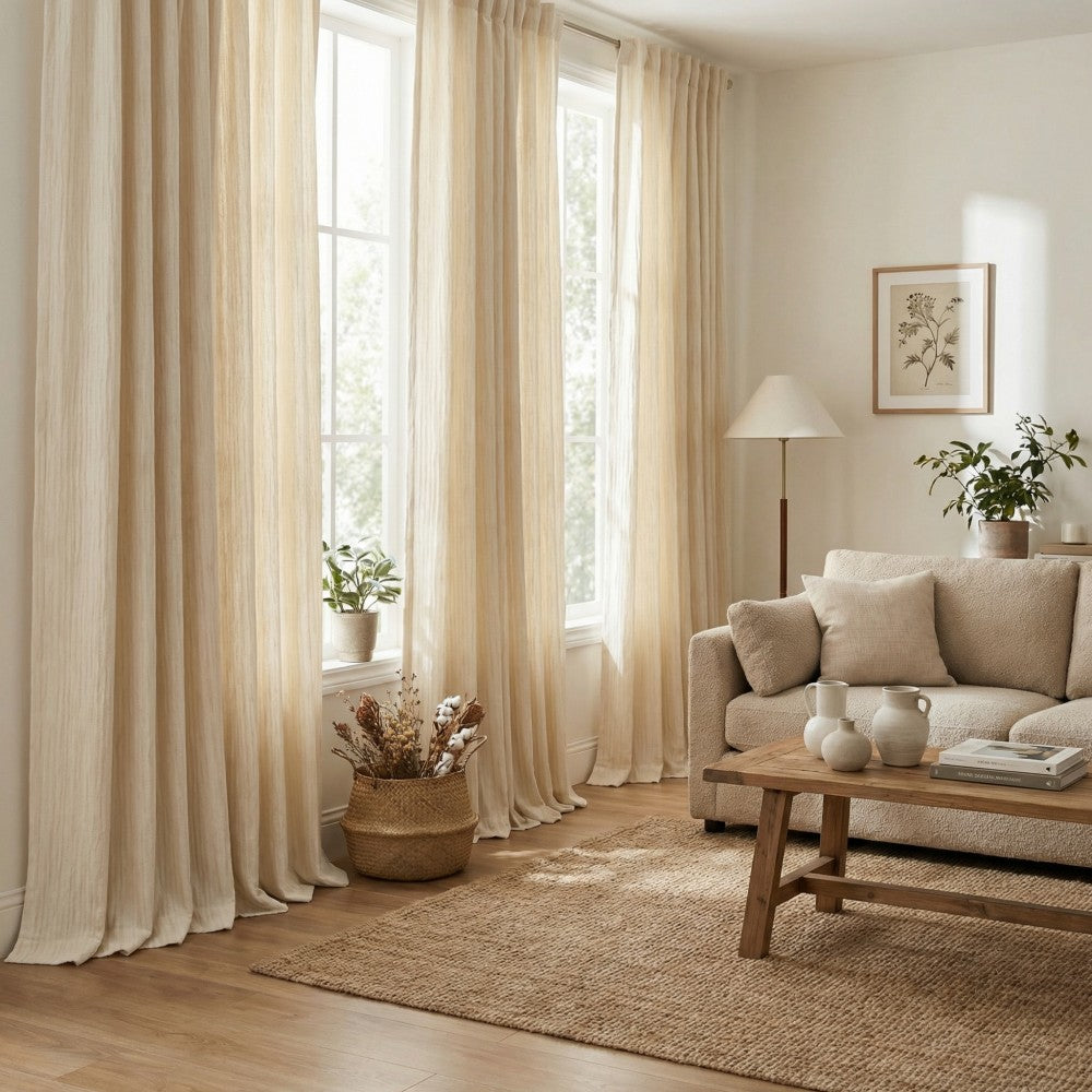 Lacey Cashmere-Like Wood Grain Textured Curtains