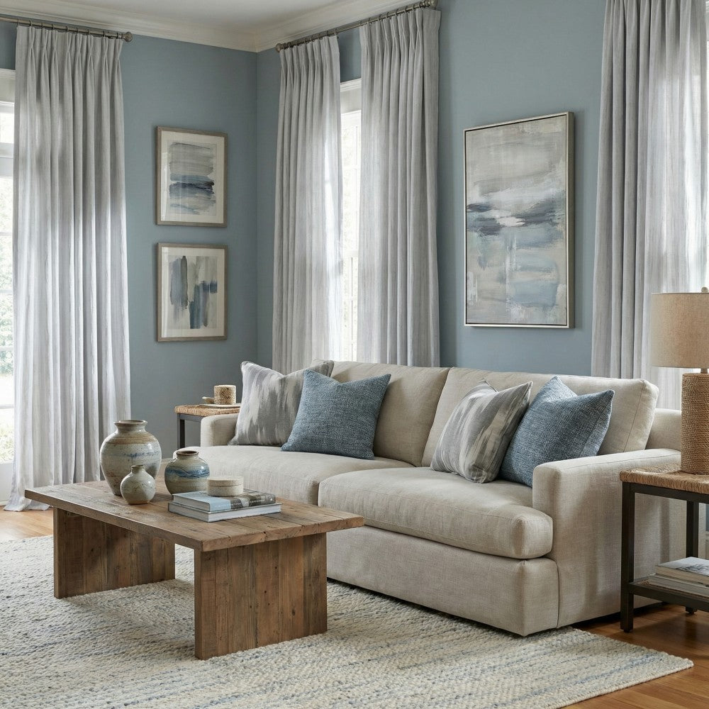 Lacey Cashmere-Like Wood Grain Textured Curtains