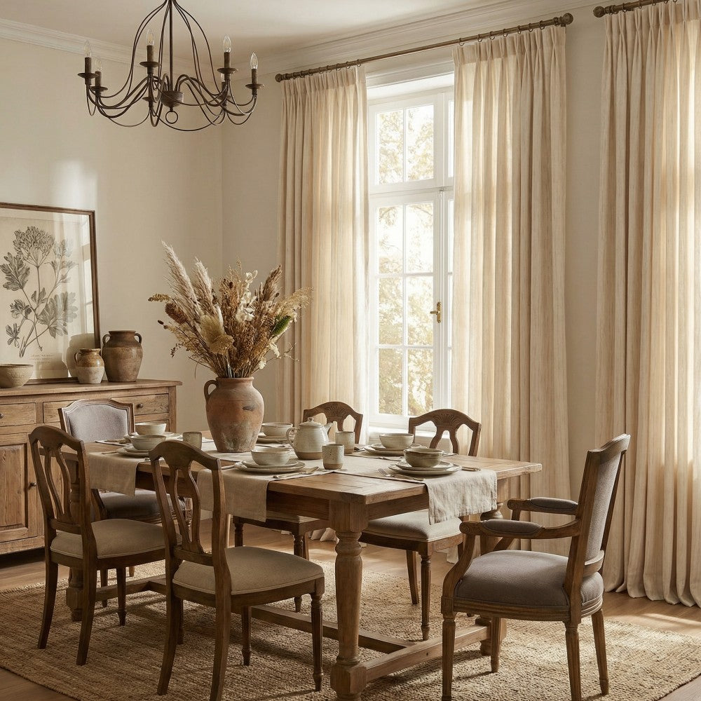 Lacey Cashmere-Like Wood Grain Textured Curtains