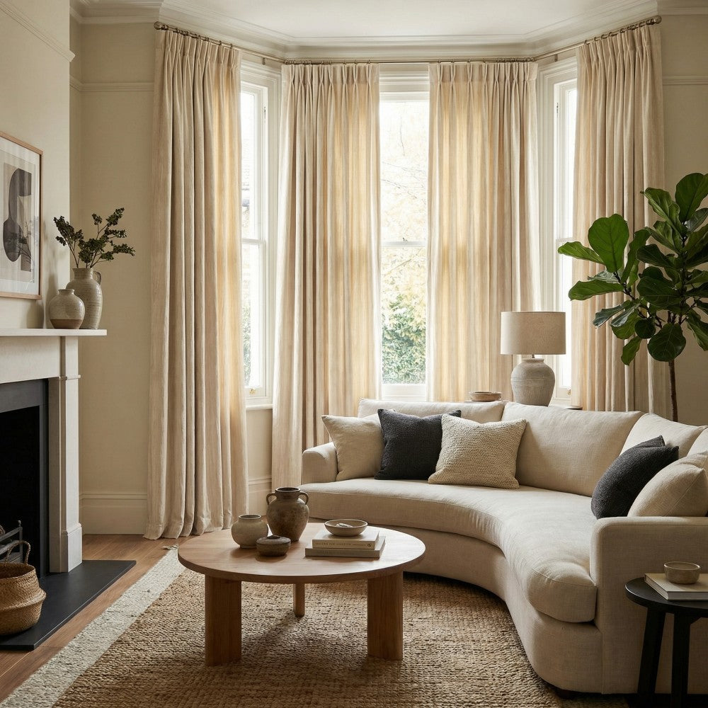 Lacey Cashmere-Like Wood Grain Textured Curtains