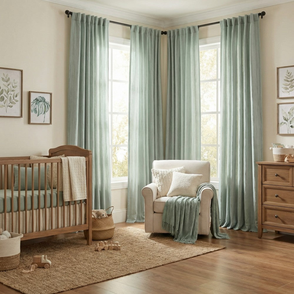 Lacey Cashmere-Like Wood Grain Textured Curtains