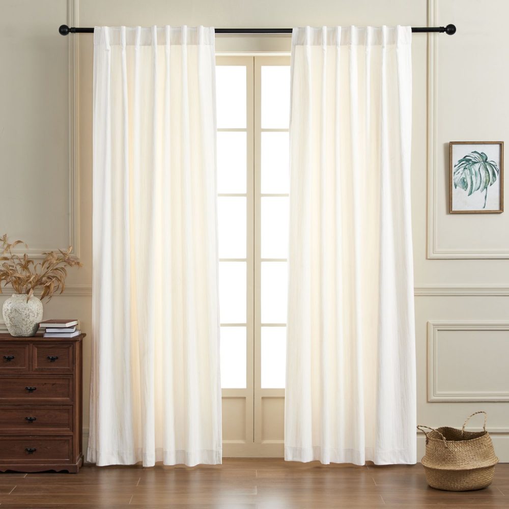 Lacey Cashmere-Like Wood Grain Textured Curtains