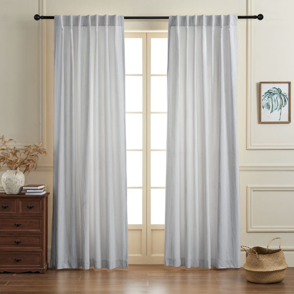 Lacey Cashmere-Like Wood Grain Textured Curtains