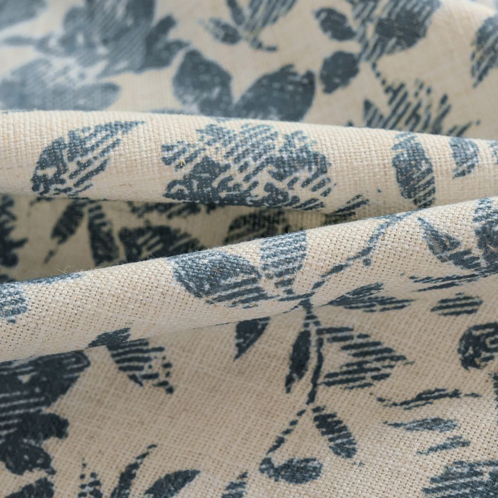 Lanka Blue Floral Cafe Curtains