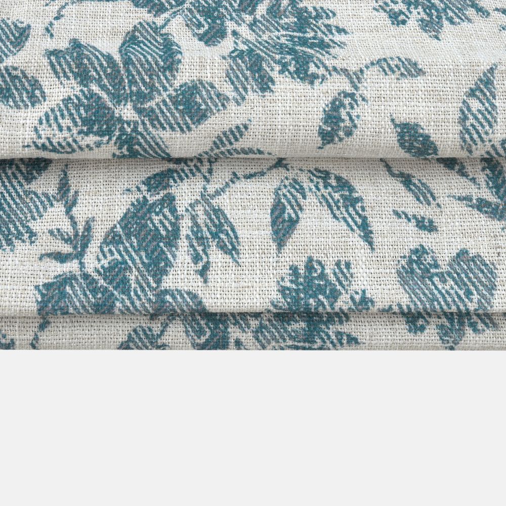 Lanka Blue Floral Roman Shade