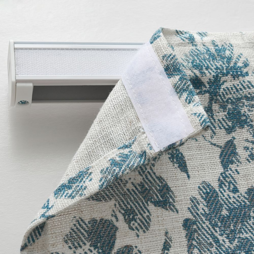 Lanka Blue Floral Roman Shade