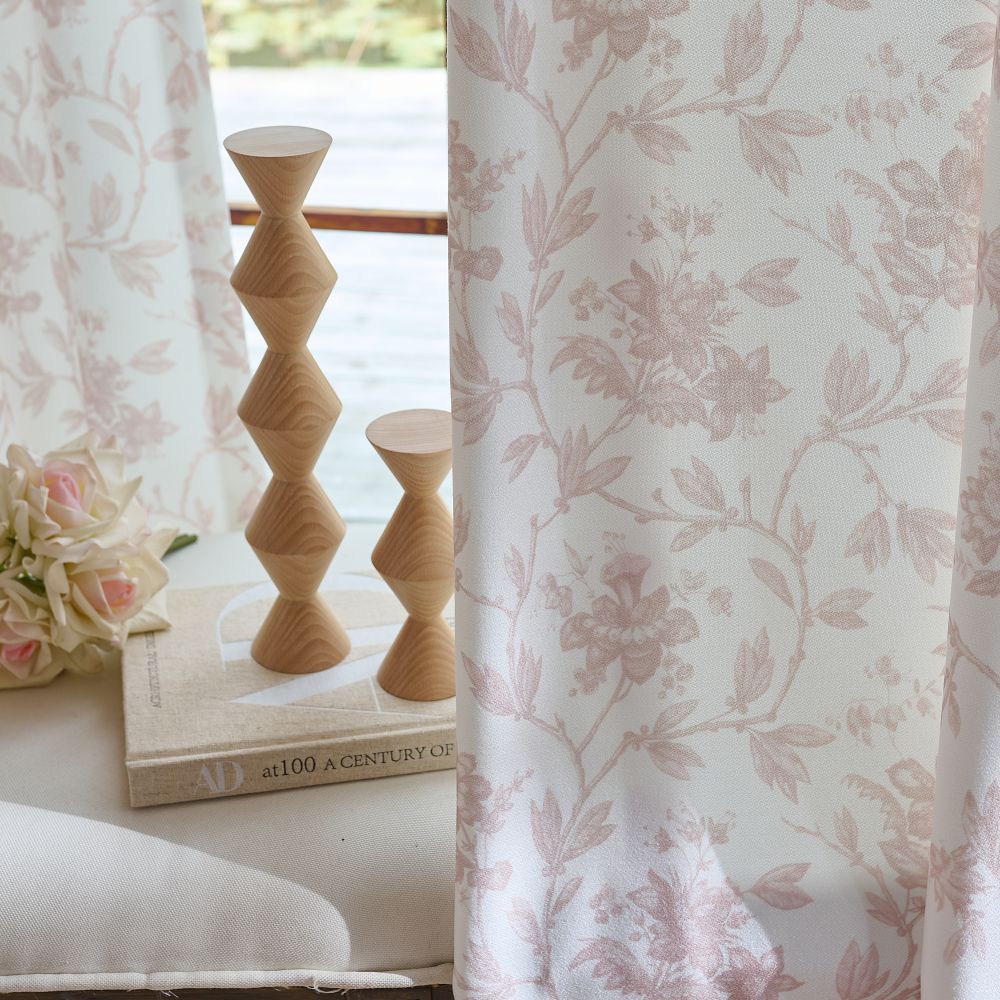 Larissa Hibiscus Flower Botanical Printed Curtains