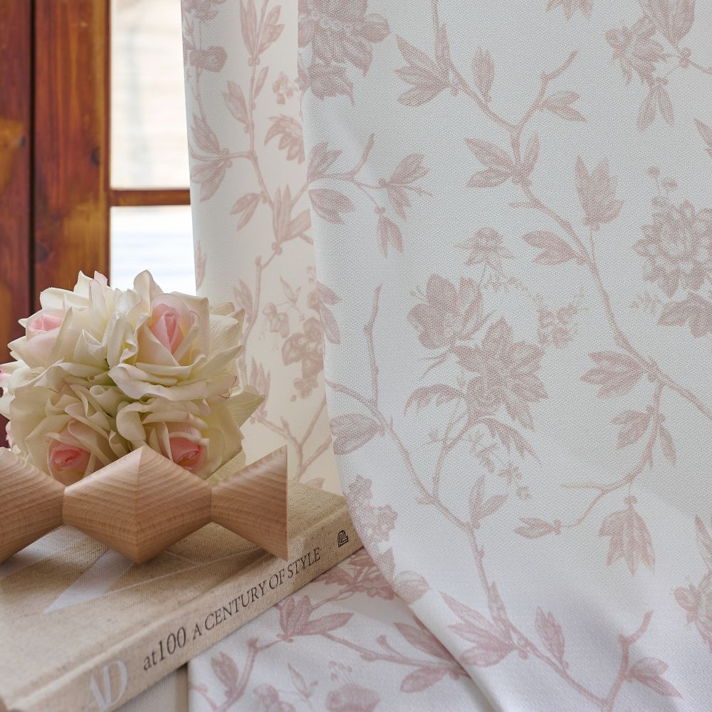 Larissa Hibiscus Flower Botanical Printed Curtains