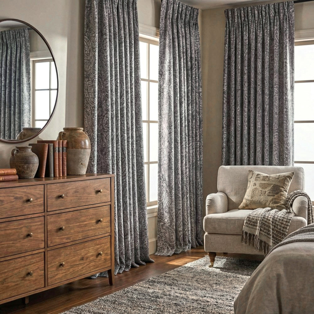 Laura Paisley Pattern Jacquard Curtains