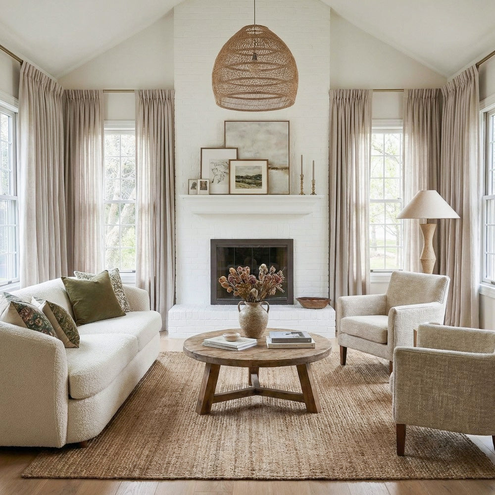 Leah Cotton Texture White Sheer Curtains