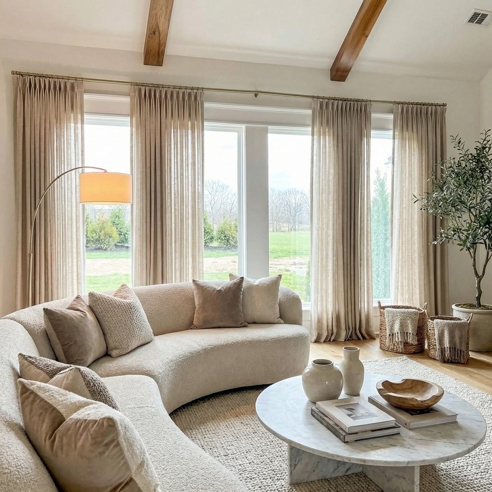 Leah Cotton Texture White Sheer Curtains