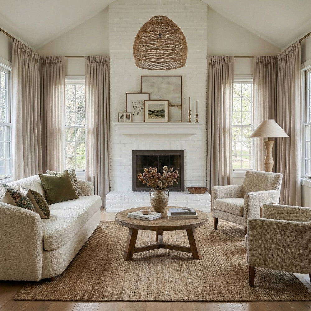 Leah Cotton Texture White Sheer Curtains