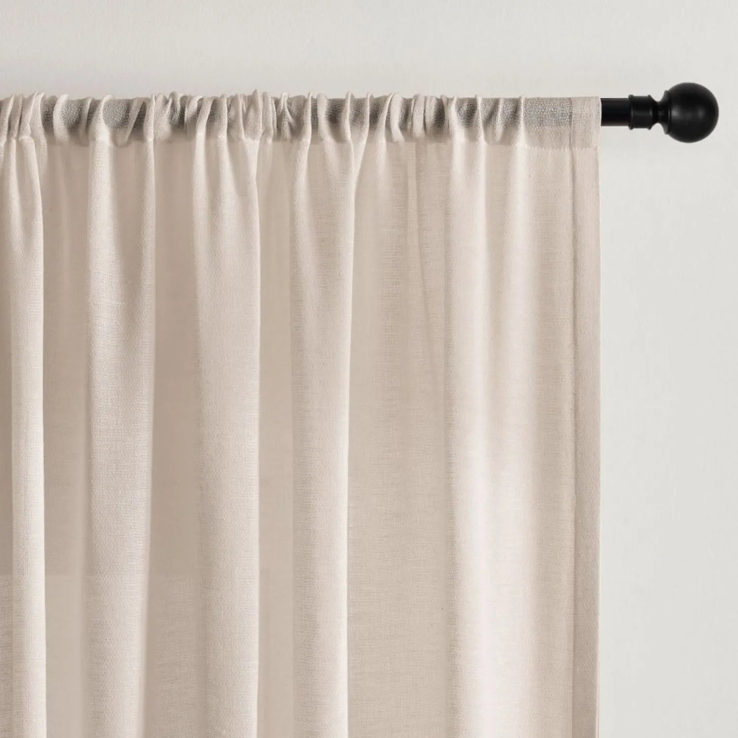 Leah Cotton Texture White Sheer Curtains