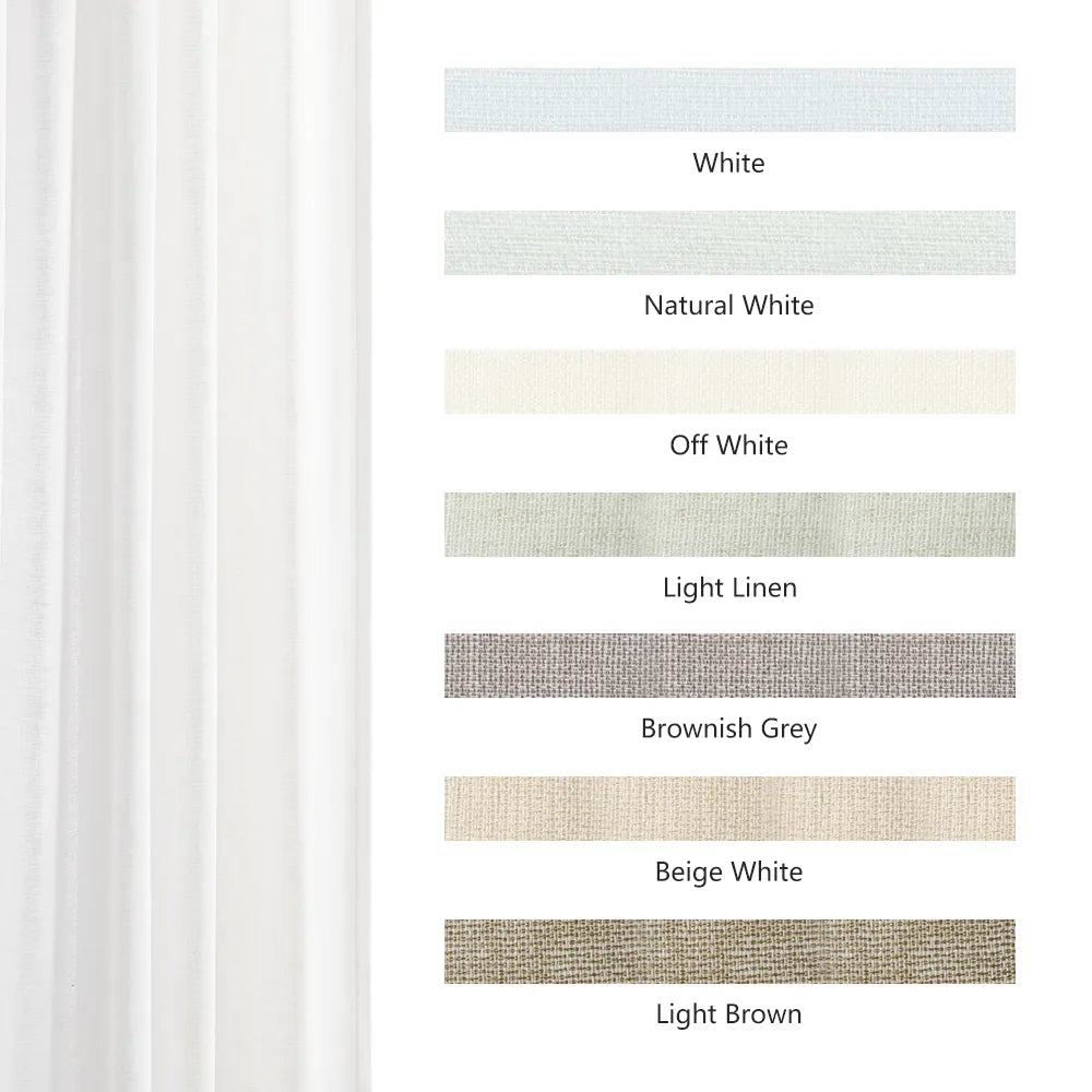 Leah Cotton Texture White Sheer Curtains