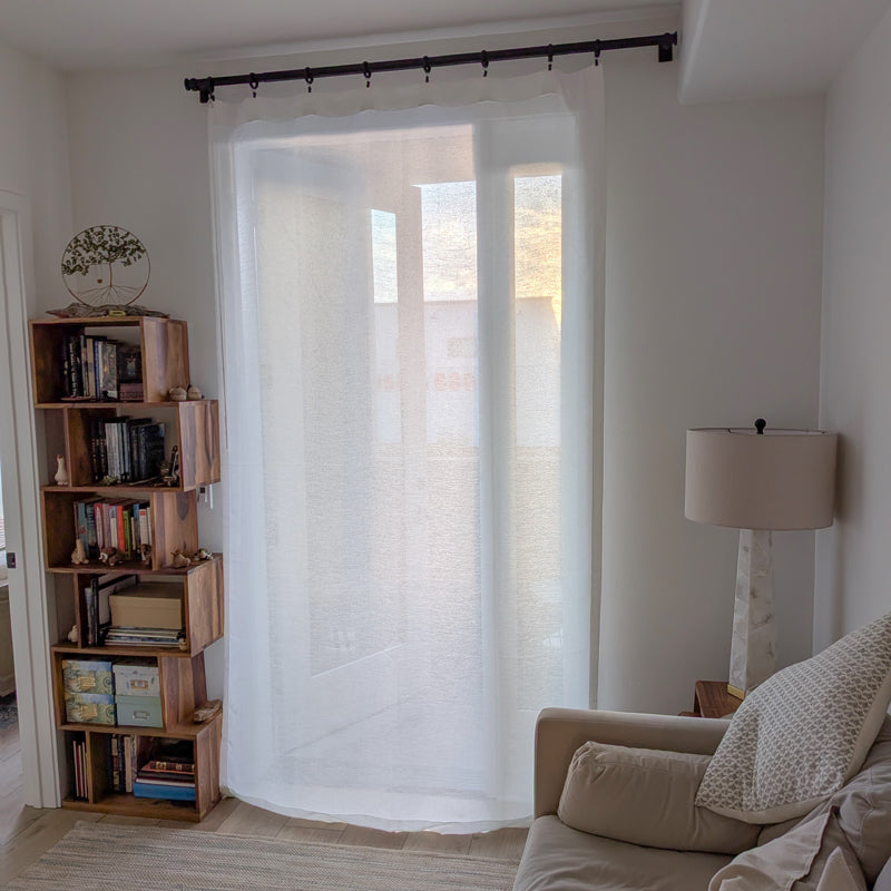 Leah Cotton Texture White Sheer Curtains