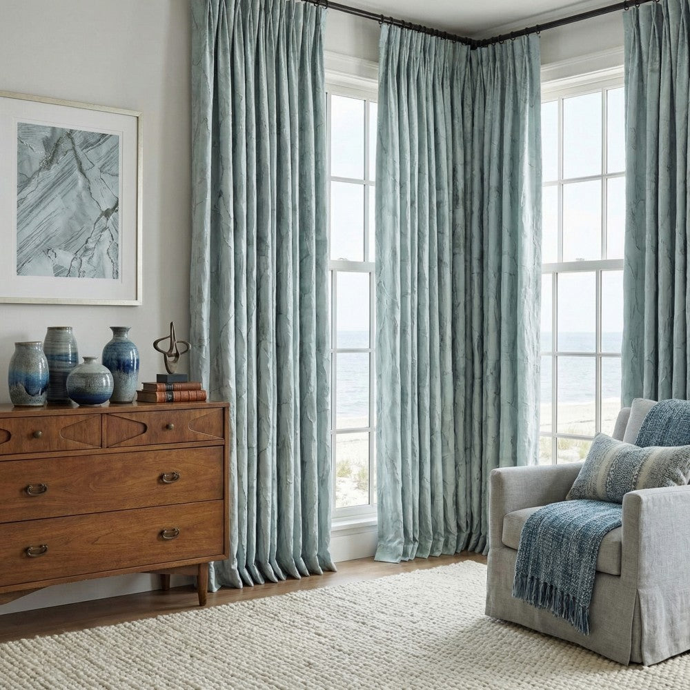 Lennon Embossed Withered Lotus Abstract Curtains