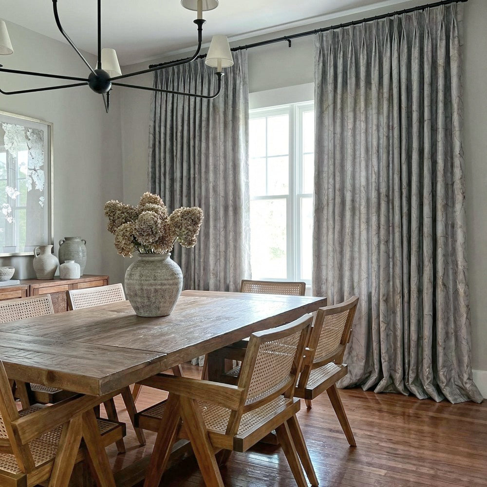 Lennon Embossed Withered Lotus Abstract Curtains