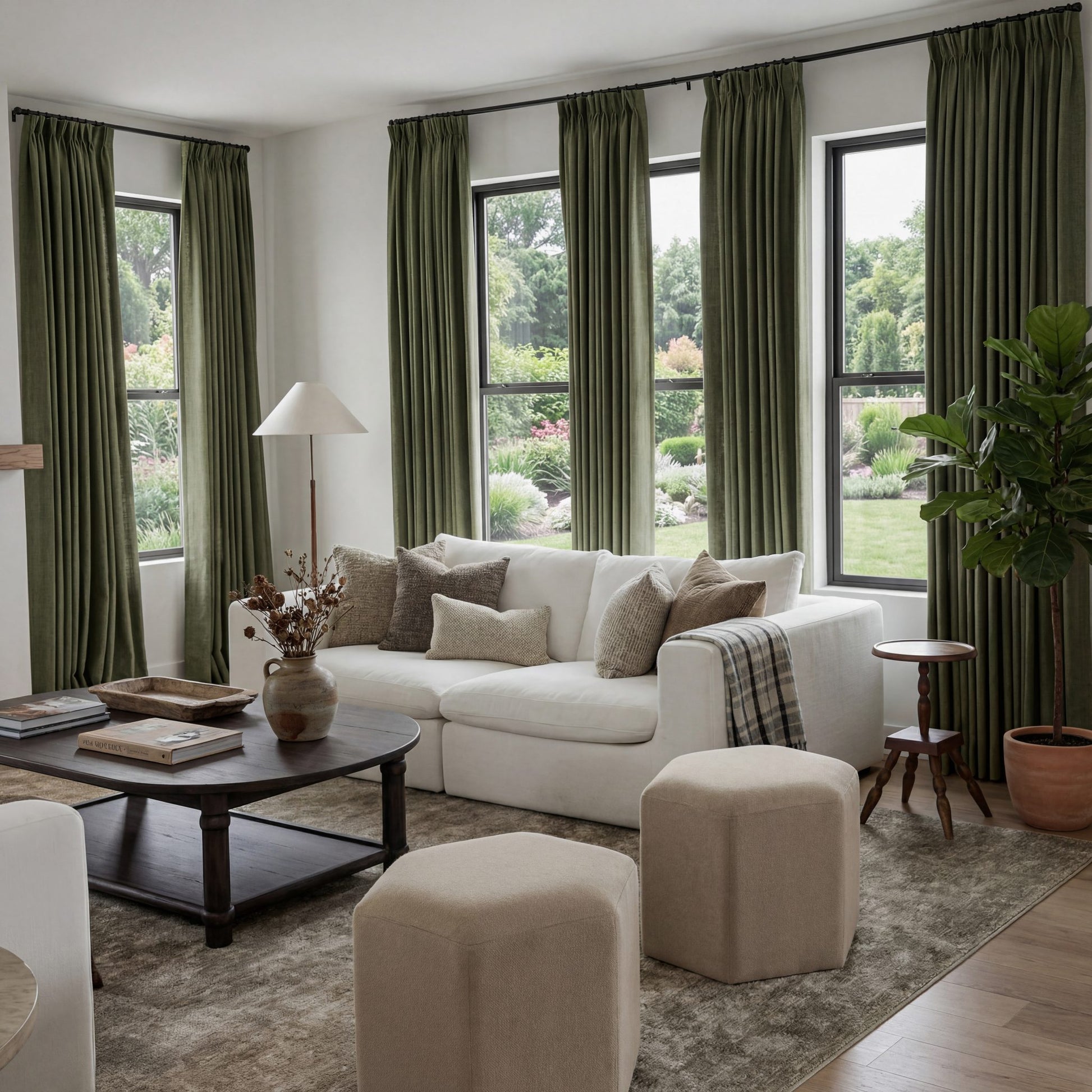 Leslie Faux Linen Textured Curtains