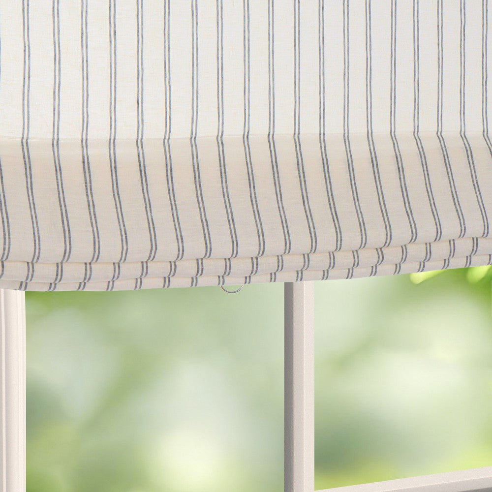 Voss Pinstripe Linen Roman Shade