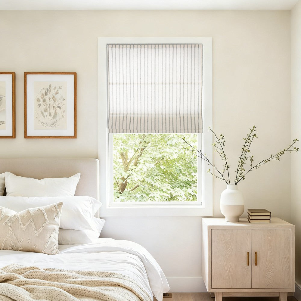 Voss Pinstripe Linen Roman Shade