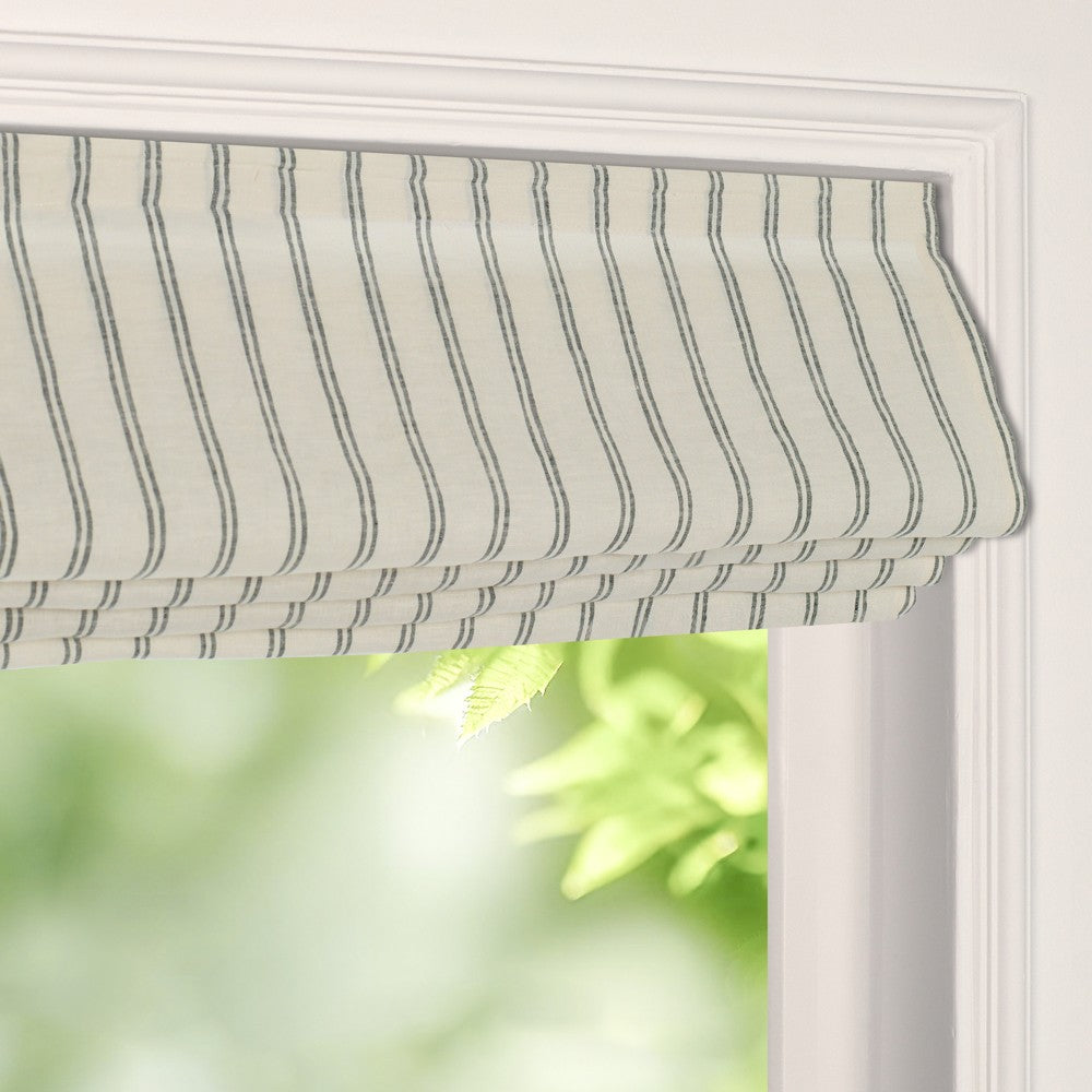 Voss Pinstripe Linen Roman Shade