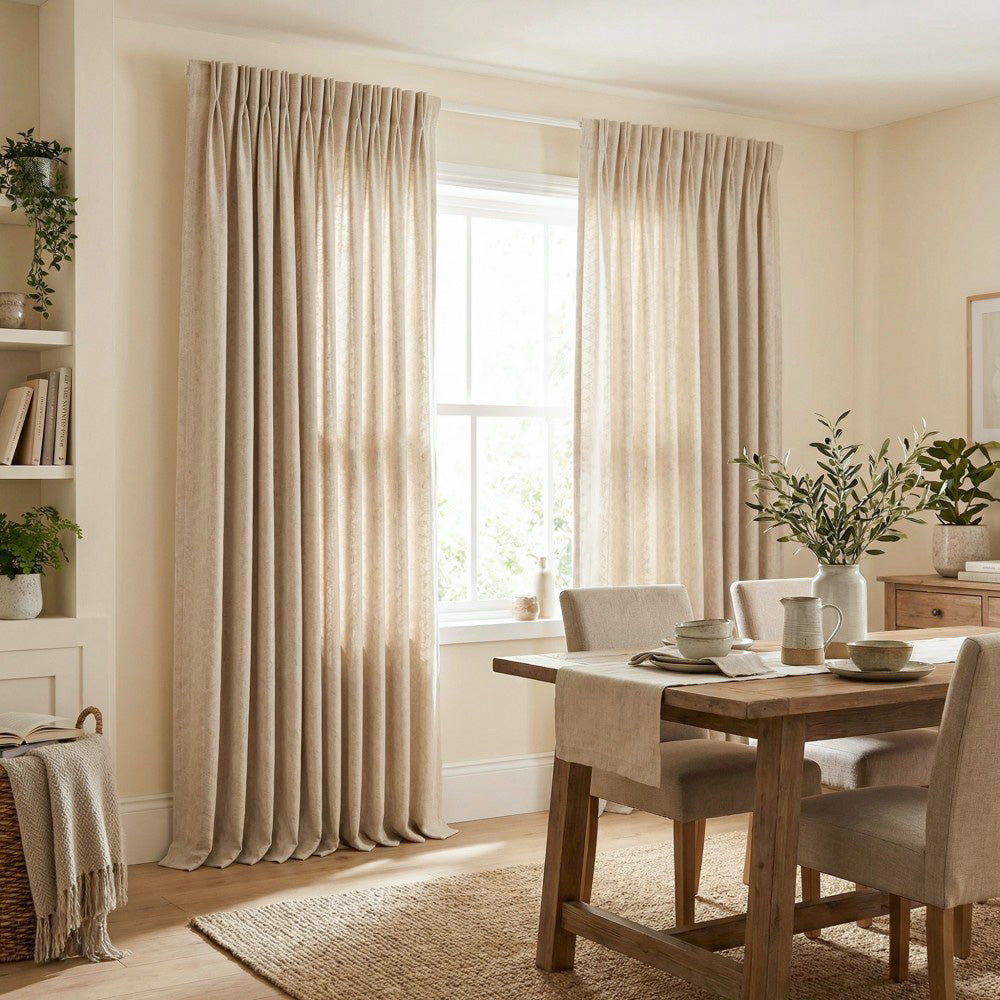 Lilian Diamond Textured Linen Cotton Curtains