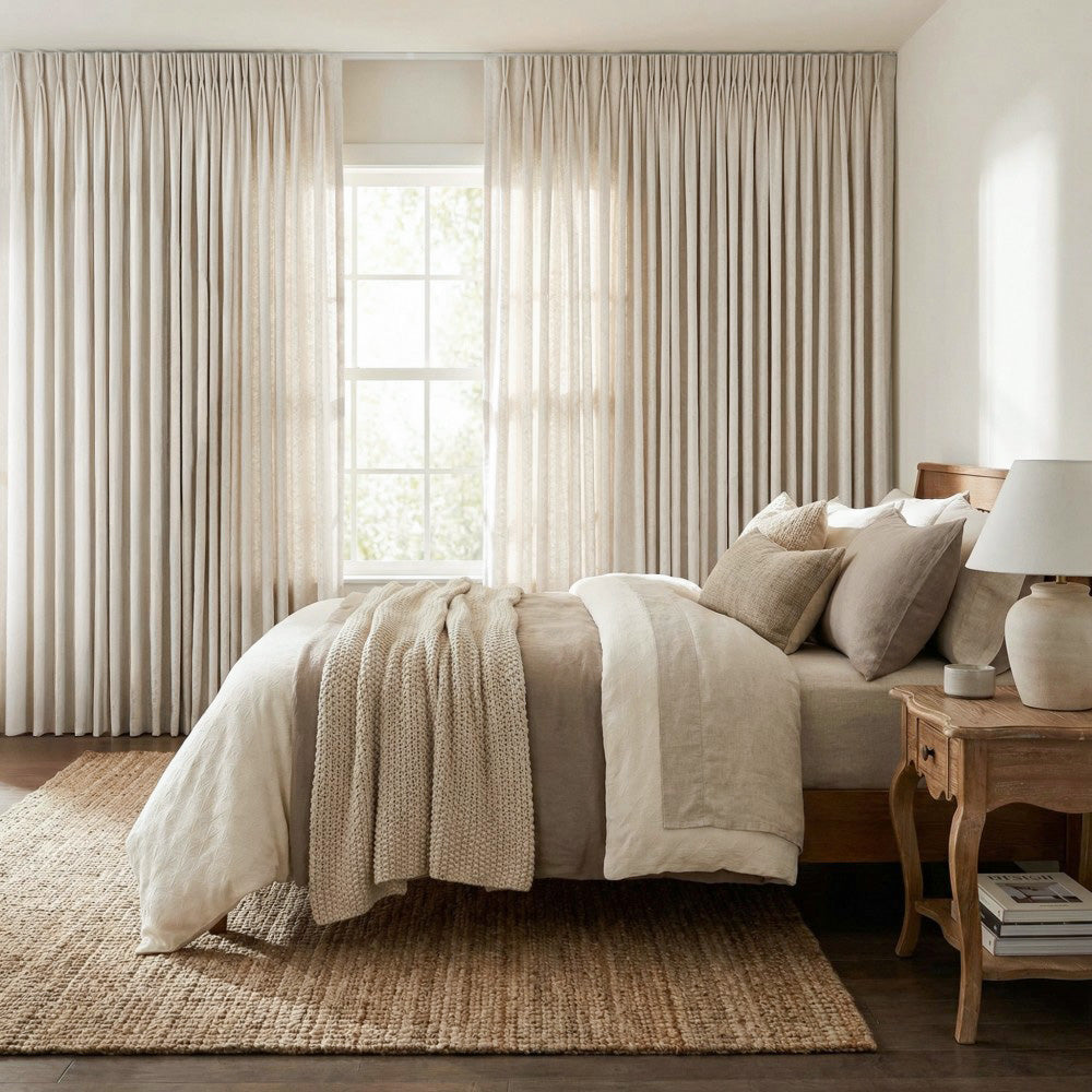 Lilian Diamond Textured Linen Cotton Curtains