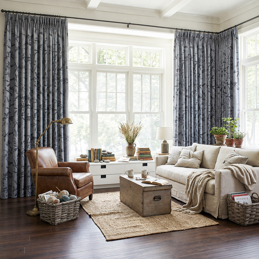 Lily Blumenblatt Jacquard Vorhänge
