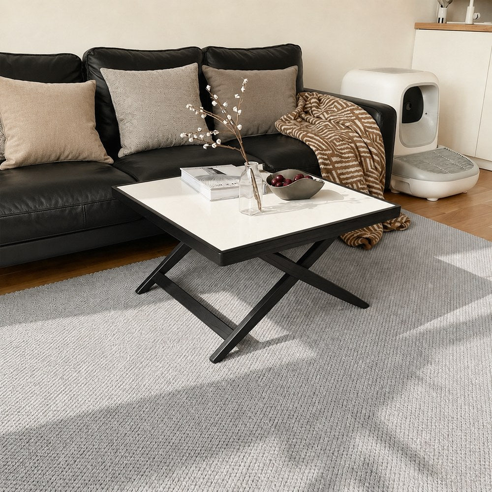 Tapis sur mesure texturé en laine douce Liora