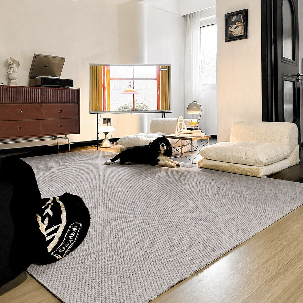 Tapis sur mesure texturé en laine douce Liora
