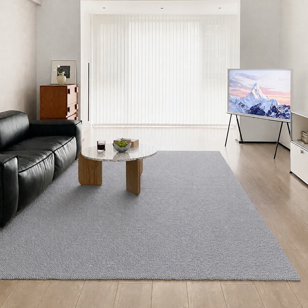 Tapis sur mesure texturé en laine douce Liora
