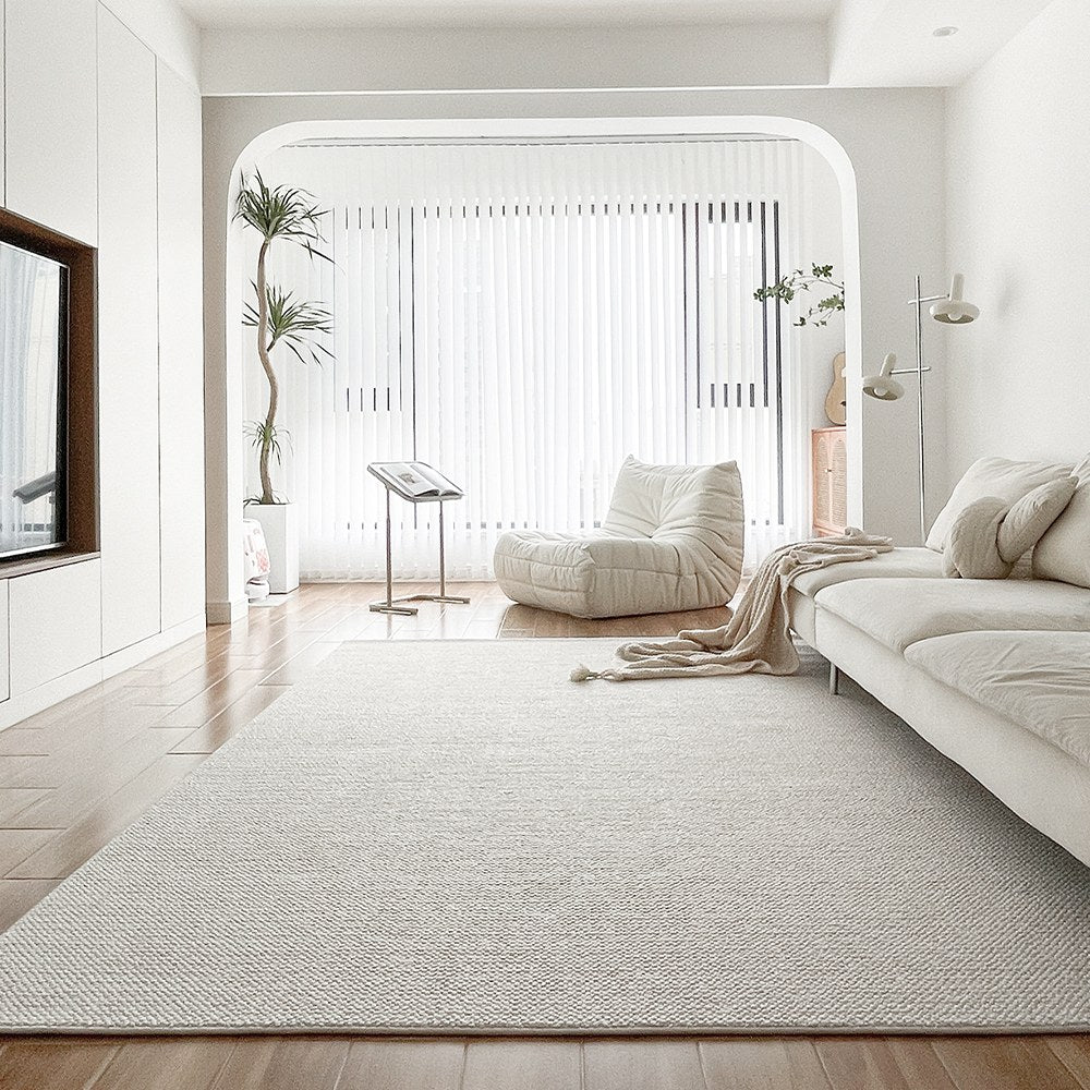 Tapis sur mesure texturé en laine douce Liora