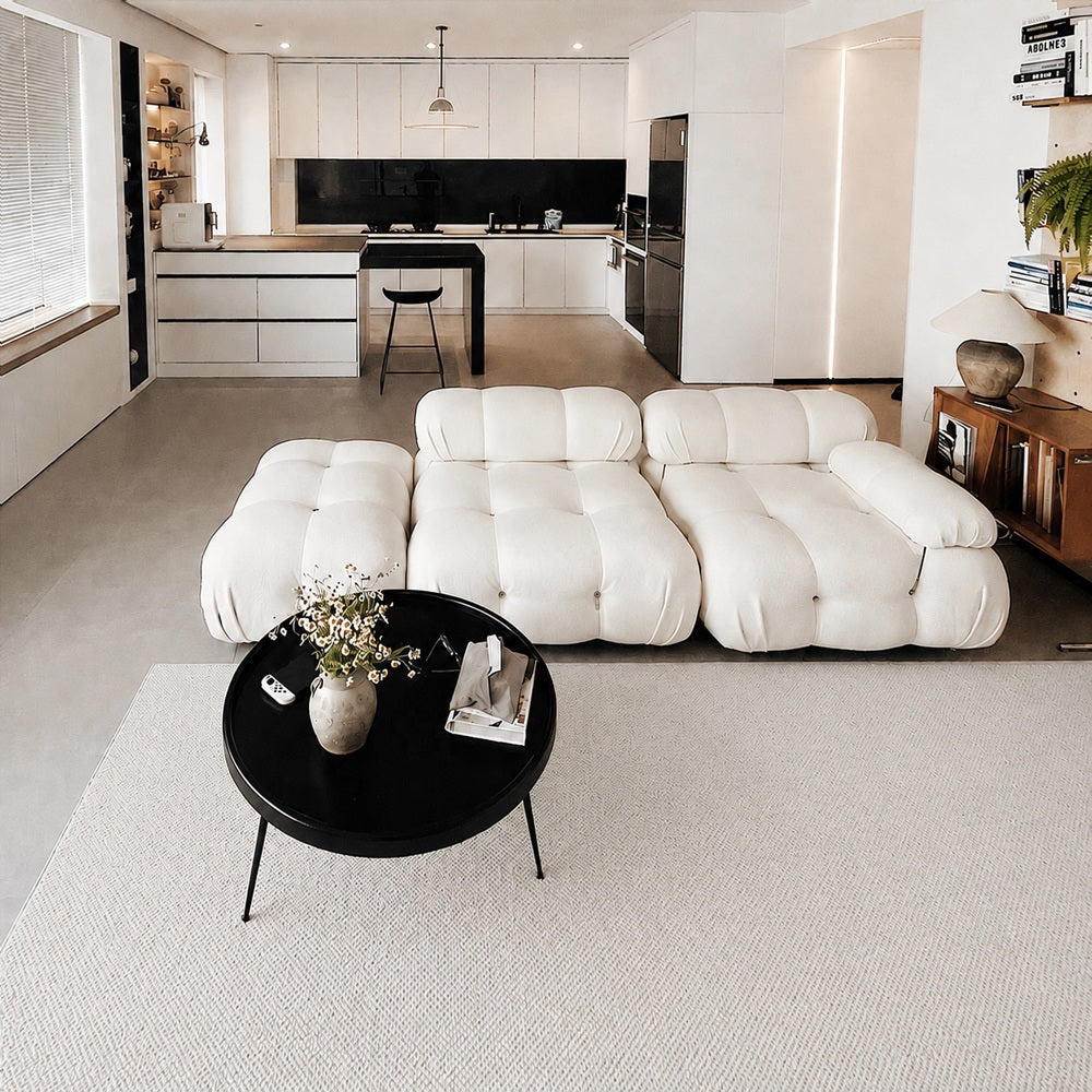 Tapis sur mesure texturé en laine douce Liora