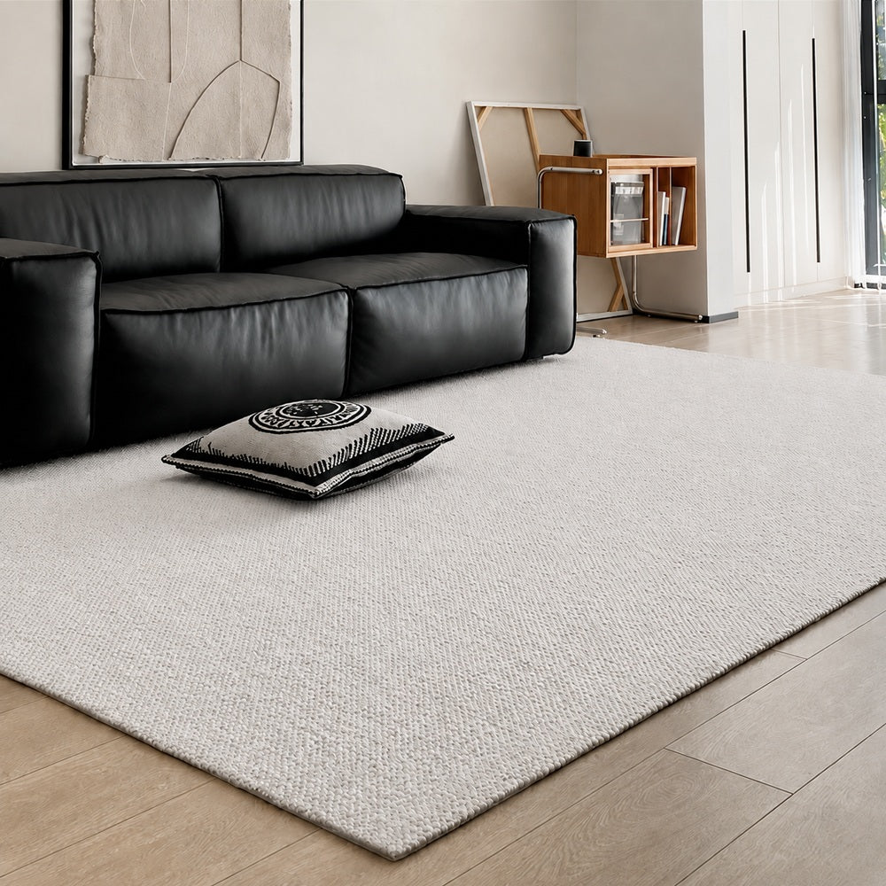 Tapis sur mesure texturé en laine douce Liora