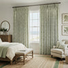 Lorah Modern Vintage Sage Floral Patterned Curtains