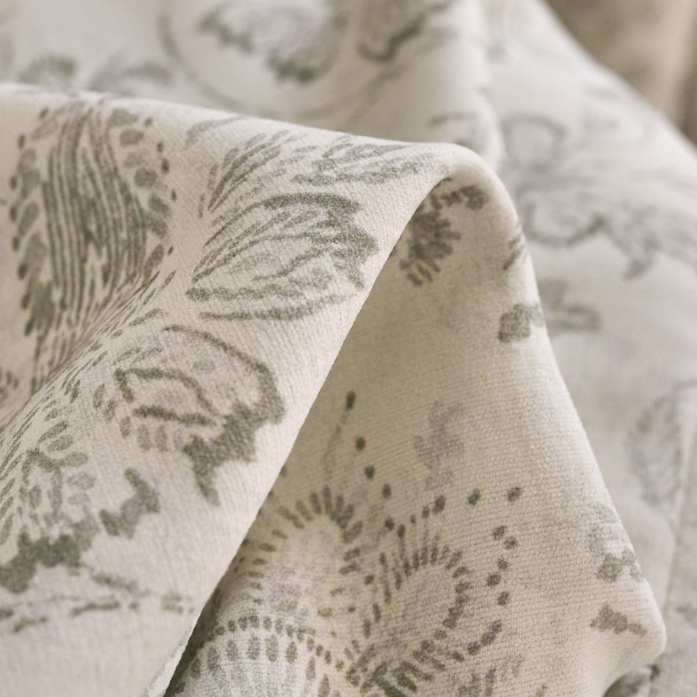 Lorah Modern Vintage Sage Floral Patterned Curtains