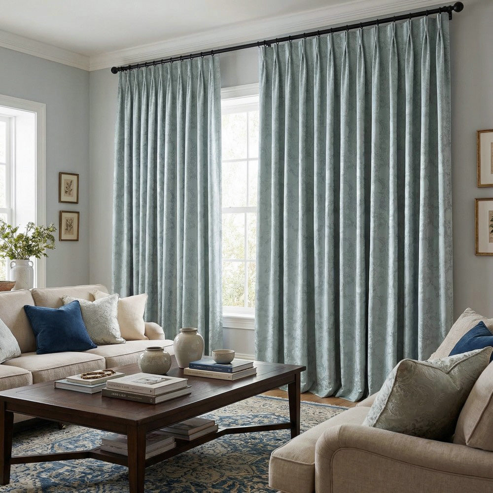 Luna Delicate Damask Floral Curtains