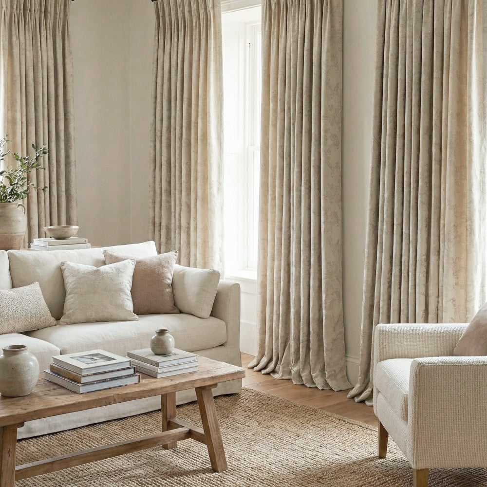 Luna Delicate Damask Floral Curtains