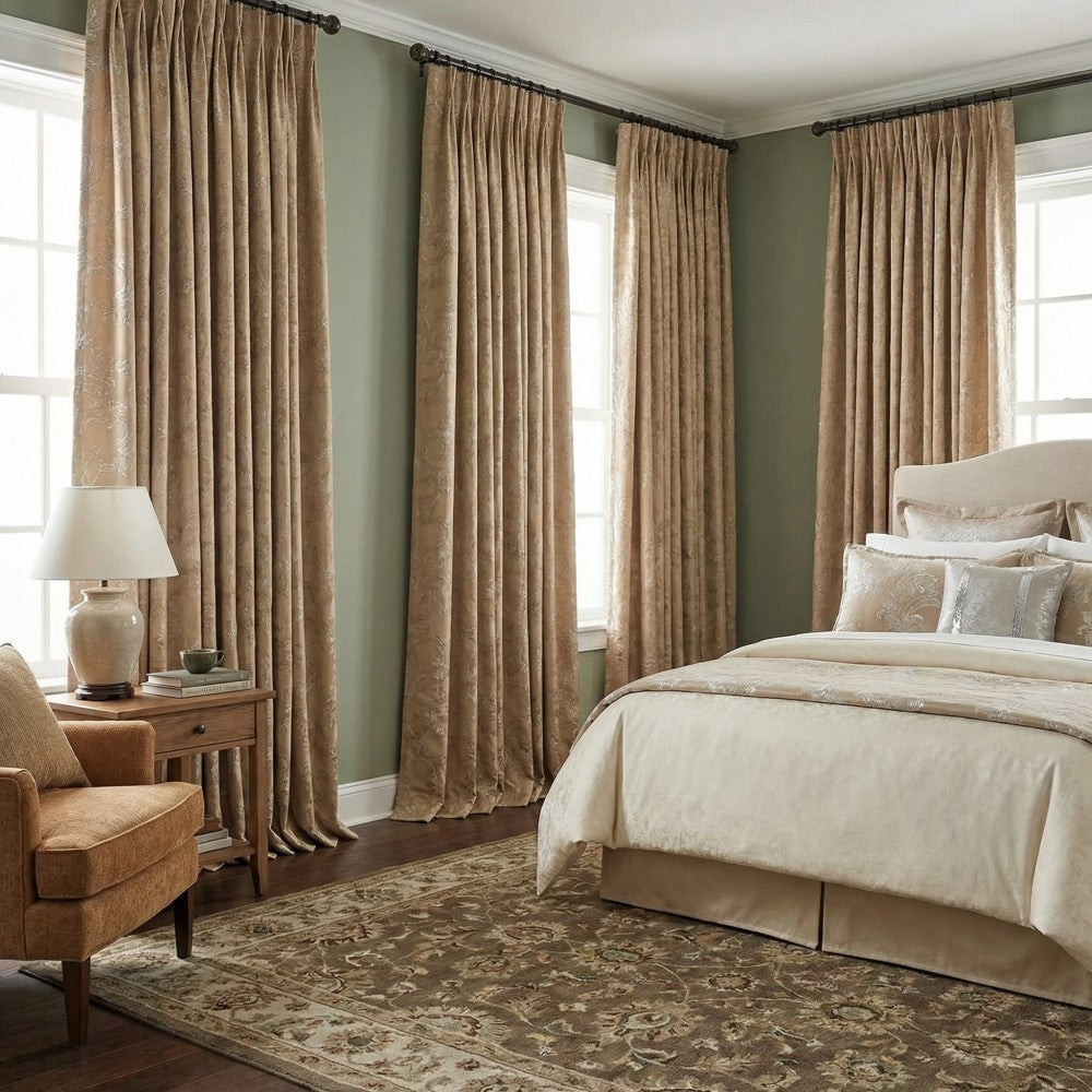 Luna Delicate Damask Floral Curtains