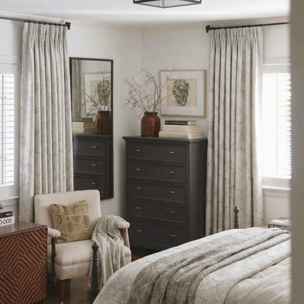 Luna Delicate Damask Floral Curtains