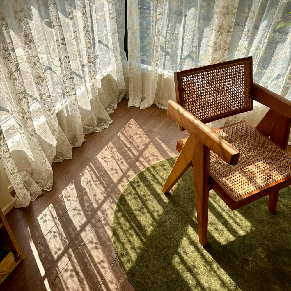 Lyra Lace Embroidered Daisy Sheer Curtains