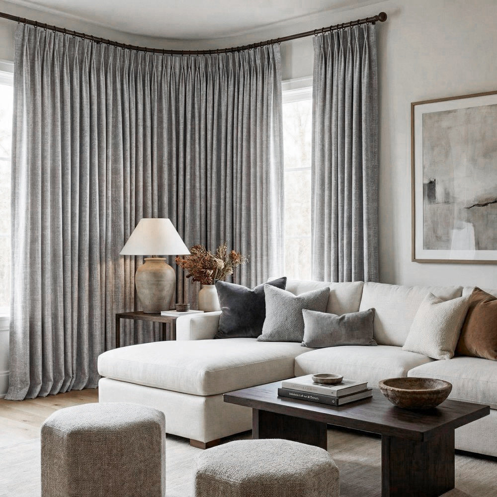 Marti Abstract Stripe Textured Curtains
