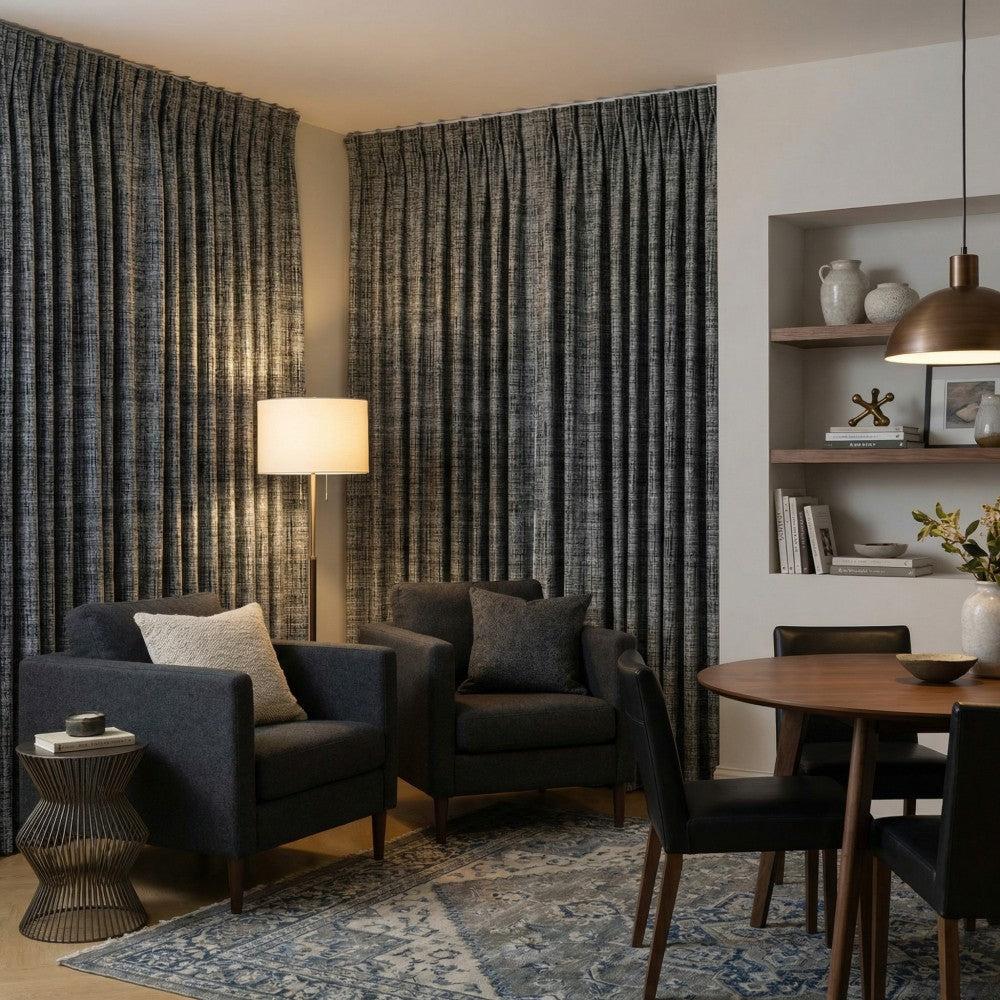 Marti Abstract Stripe Textured Curtains