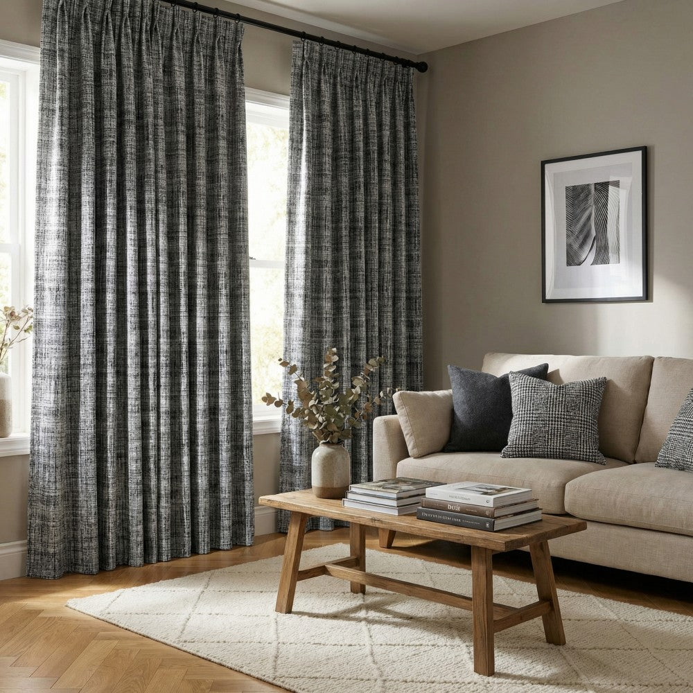 Marti Abstract Stripe Textured Curtains